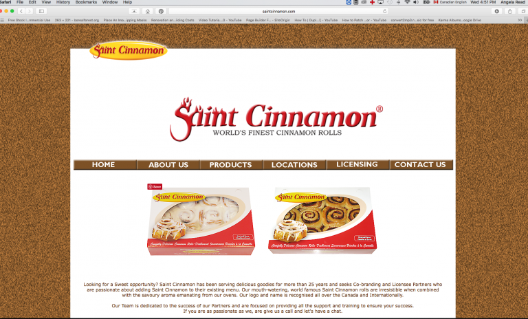 Website for Saint Cinnamon